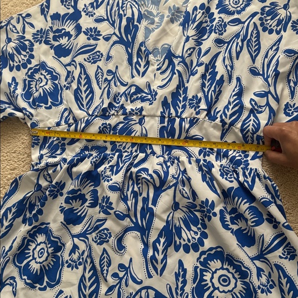 Floral Blue and White Maxi Dress - Picture 7 of 10